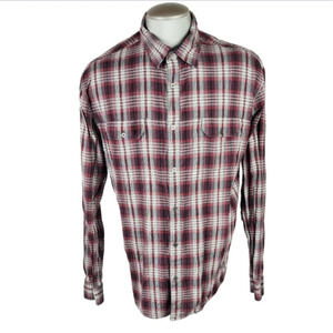 Kuhl Button Front Shirt Long Sleeve Plaid Red Black Cream Size  XL